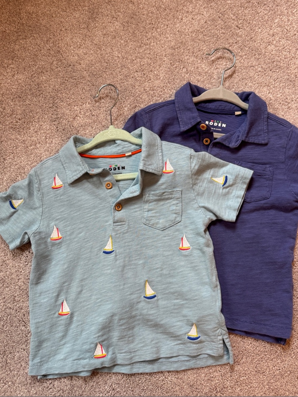 Boden Boys — Blue Embroidered Sailboats and solid blue shirts